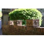 A SET OF FOUR COMPTON POTTERY TERRACOTTA BOX PLANTERS, LATE 19TH CENTURY