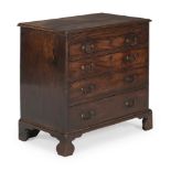 A GEORGE III MAHOGANY AND CROSSBANDED BACHELOR'S CHEST OF DRAWERS, CIRCA 1780