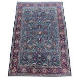 A TEHERAN PART SILK CARPET, CIRCA 1910