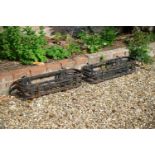 A PAIR OF IRON STRAPWORK HANGING PLANTERS, LATE 19TH OR EARLY 20TH CENTURY