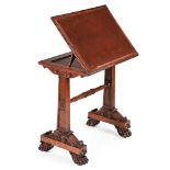 A GEORGE IV BURR OAK METAMORPHIC WRITING TABLE OR STAND, CIRCA 1830