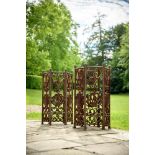 A PAIR OF BRONZE MOUNTED CAST IRON HEXAGONAL PLANTERS OR STICK STANDS, 19TH CENTURY