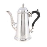 A SILVER TAPERING COFFEE POT