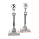 A PAIR OF VICTORIAN SILVER CANDLESTICKS