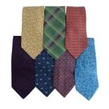 HERMÈS, SEVEN SILK TIES