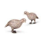 A PAIR OF SILVER PARTRIDGES, EDWARD BARNARD & SONS LTD