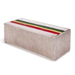 λ GERALD BENNEY (1930-2008), A LARGE AND RARE SILVER AND ENAMEL TABLE BOX