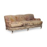 A BEECH AND KILIM UPHOLSTERED THREE SEAT SOFA, BY GEORGE SMITH, CONTEMPORARY
