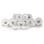 A SPODE PORCELAIN BOTANICAL PART DESSERT SERVICE, CIRCA 1825