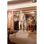 AN IMPRESSIVE LIFE SIZE PLASTER MODEL OF GERMANICUS, OR MARCUS CLAUDIUS MARCELLUS AS HERMES LOGIOUS
