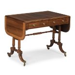 Y A REGENCY ROSEWOOD, KINGWOOD AND BURR MAPLE BANDED SOFA TABLE, CIRCA 1815