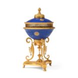 A REGENCY GILT BRONZE MOUNTED PORCELAIN POT POURRI, BY CHENEY OF LONDON, EARLY 19TH CENTURY