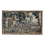 A FRENCH PASTORAL TAPESTRY, AFTER DESIGNS BY JEAN-BAPTISTE HUET, LATE 18TH CENTURY