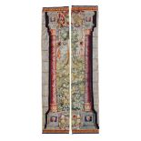 A PAIR OF AUBUSSON TAPESTRY BORDER SECTIONS DEPICTING COLUMNS, FRENCH, 18TH CENTURY
