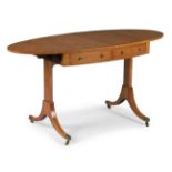 AN UNSUSAL GEORGE III OVAL SATINWOOD SOFA TABLE, CIRCA 1810