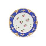 A SÈVRES PORCELAIN PLATE (ASSIETTE A PALMES), CIRCA 1771