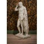 AN IMPRESSIVE LIFE SIZE PLASTER MODEL OF GERMANICUS, OR MARCUS CLAUDIUS MARCELLUS AS HERMES LOGIOUS