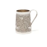 A SRI LANKAN SILVER TAPERING MUG, KANDYAN ARTS ASSOCIATION, CEYLON