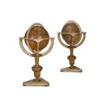 ‡ A MATCHED PAIR OF 19 INCH FLOOR-STANDING LIBRARY GLOBES