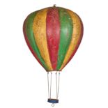 A POLYCHROME DECORATED TOLE PEINTE HOT AIR BALLOON LANTERN, EARLY 20TH CENTURY