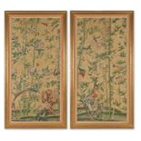 A PAIR OF CHINESE EXPORT WALLPAPER PANELS, PROBABLY 18TH CENTURY