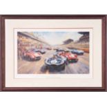 Alan Fearnley, 'Four O'Clock Thunder' A limited edition print showing the start of the 1957 24 hours