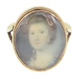 19th century gold portrait ring