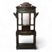 Early 20th century Victorian Jacobean revival carved oak hallstand