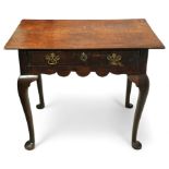 Early 18th century Georgian oak single drawer side table