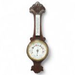 Early 20th-century aneroid barometer with an 8-inch ceramic dial