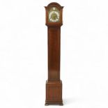 Carmichaels of Hull - mahogany cased 8-day musical grandmother clock c 1930 - with an arched pedimen