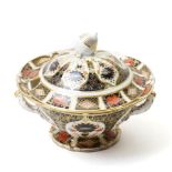 Royal Crown Derby Imari pattern sauce tureen and cover with acorn lift Pattern 1128