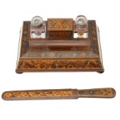 19th century Tunbridgeware inkstand