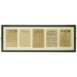 Early 19th century handbill for Malton Races June 1803 'Sagg's only correct and authentic list' with