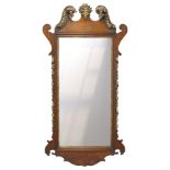 19th century Chippendale design mahogany fret mirror