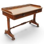 Victorian mahogany side or writing table of wide proportions