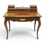 Victorian figured walnut and kingwood-banded ladies writing table