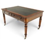 Mid Victorian four drawer mahogany partners' writing table