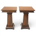 And So To Bed - pair of Regency design mahogany 'Eclectic' occasional or bedside pedestal tables
