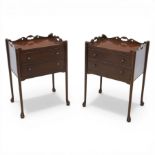 And So To Bed - Pair of Georgian design mahogany bedside night cabinets