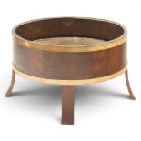 Champion & Co. London 'Tubs for Shrubs' - Edwardian brass bound mahogany coopered planter of oval fo