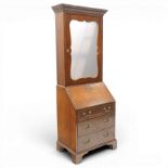 18th century mahogany ladies bureau-bookcase of slender proportions
