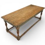 Late 17th to early 18th century oak joint refectory dining table