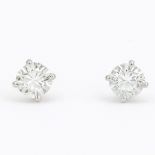 Pair of 18ct white gold diamond earrings