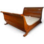 Simon Horn - 6' superking Santos rosewood sleigh bed with Vi Spring base