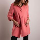 Prada - wool single-breasted camel coat with bright pink outer