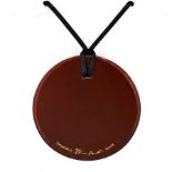 Tiffany & Co. red lacquer on Japanese hardwood round pendant necklace