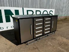 Unused 7ft Tool Chest,10 Drawers , 2 Cabinets