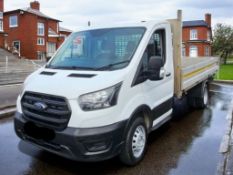 **(ONLY 74K MILEAGE)** 2022 FORD TRANSIT 350 LEADER ECOBLUE 130BHP LWB L3 13FT ALLOY DROPSIDE PICKUP