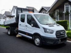**(ONLY 24K MILEAGE)** 2021 FORD TRANSIT 350 LEADER ECOBLUE 130BHP CREWCAB TIPPER